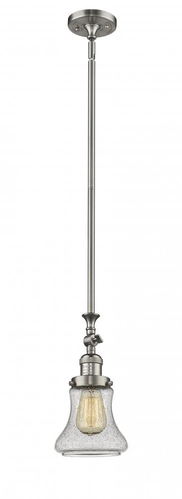 Bellmont - 1 Light - 6 inch - Brushed Satin Nickel - Stem Hung - Mini Pendant