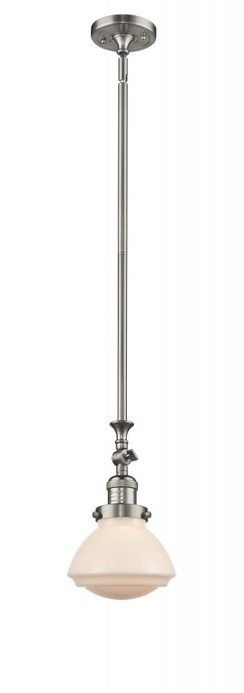 Olean - 1 Light - 7 inch - Brushed Satin Nickel - Stem Hung - Mini Pendant