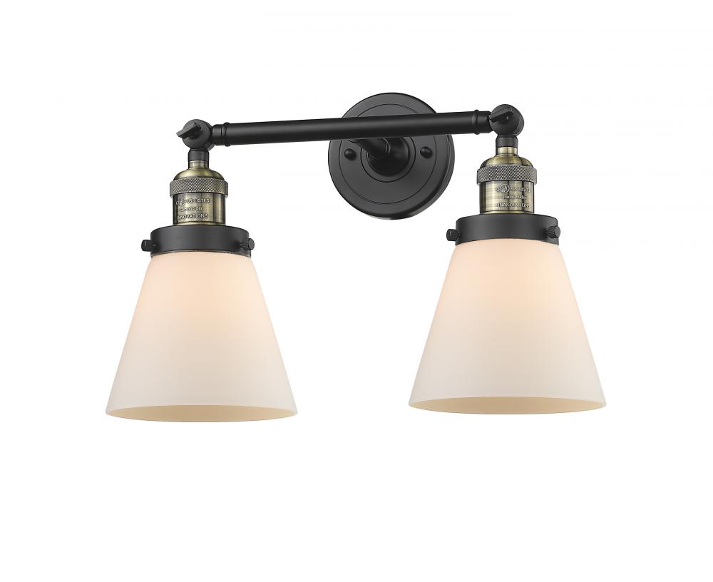 Cone - 2 Light - 16 inch - Black Antique Brass - Bath Vanity Light