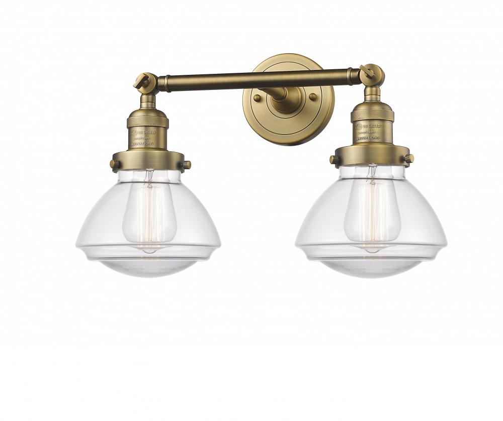 Olean - 2 Light - 17 inch - Brushed Brass - Bath Vanity Light