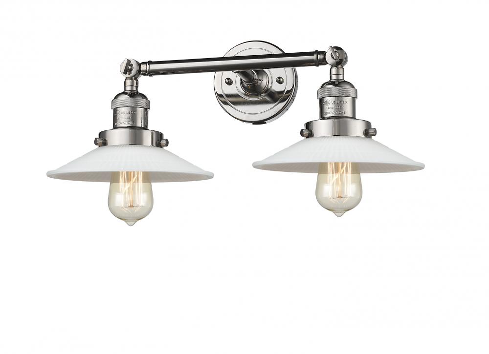 Halophane - 2 Light - 18 inch - Polished Nickel - Bath Vanity Light