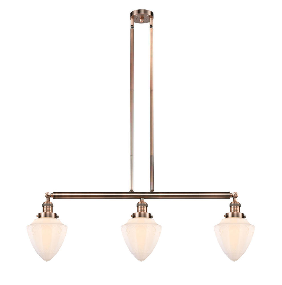 Bullet - 3 Light - 38 inch - Antique Copper - Stem Hung - Island Light