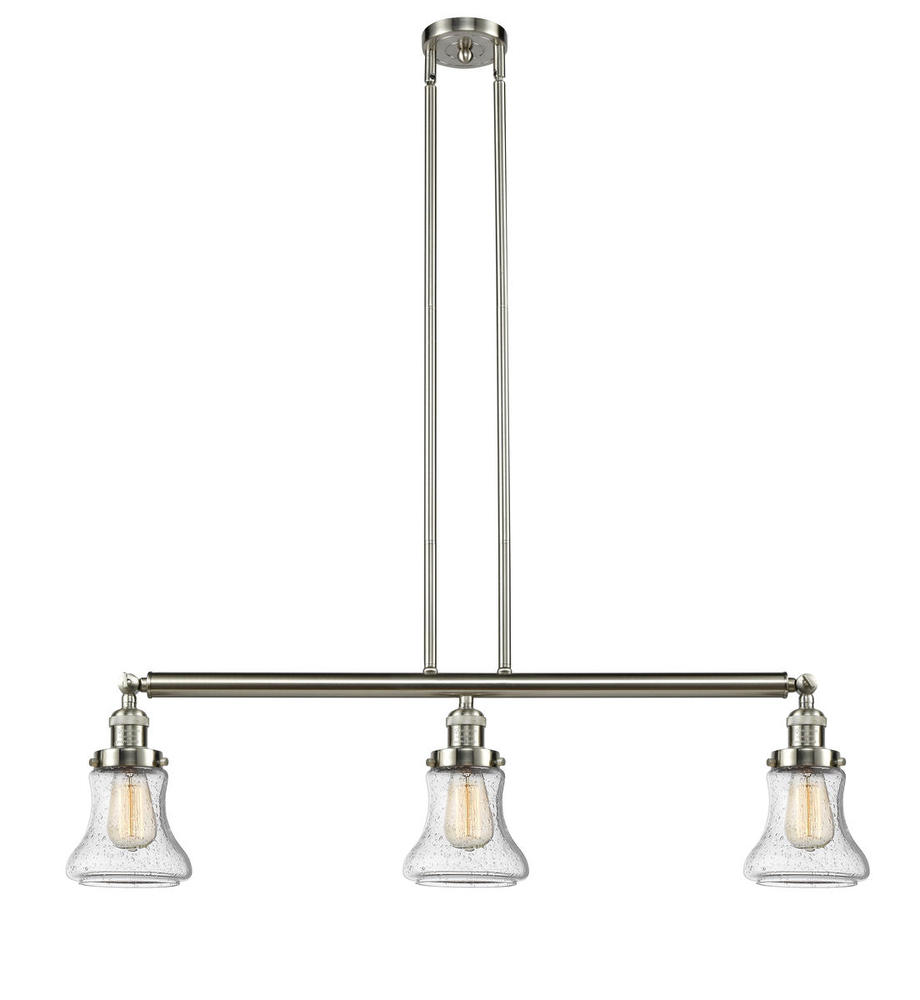 Bellmont - 3 Light - 39 inch - Brushed Satin Nickel - Stem Hung - Island Light