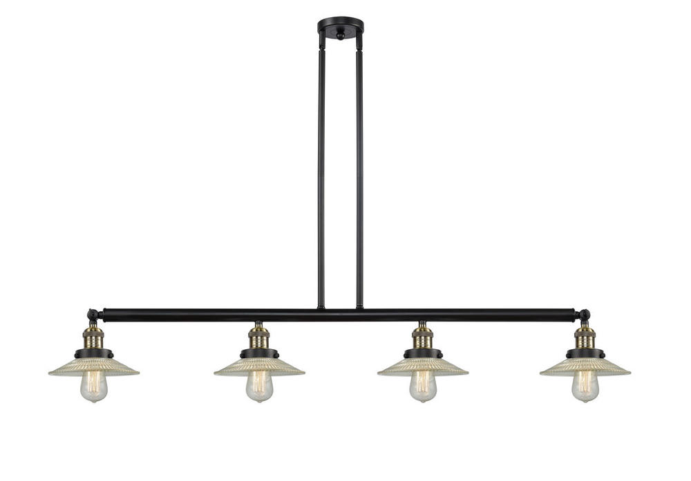 Halophane - 4 Light - 53 inch - Black Antique Brass - Stem Hung - Island Light