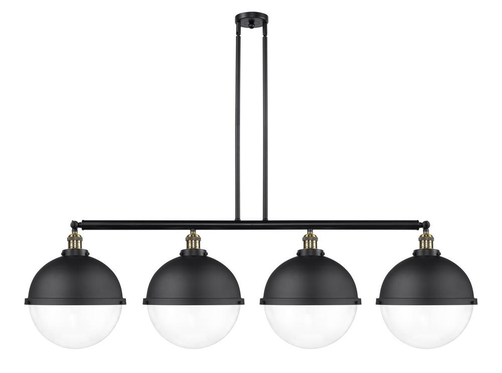 Hampden - 4 Light - 58 inch - Black Antique Brass - Stem Hung - Island Light