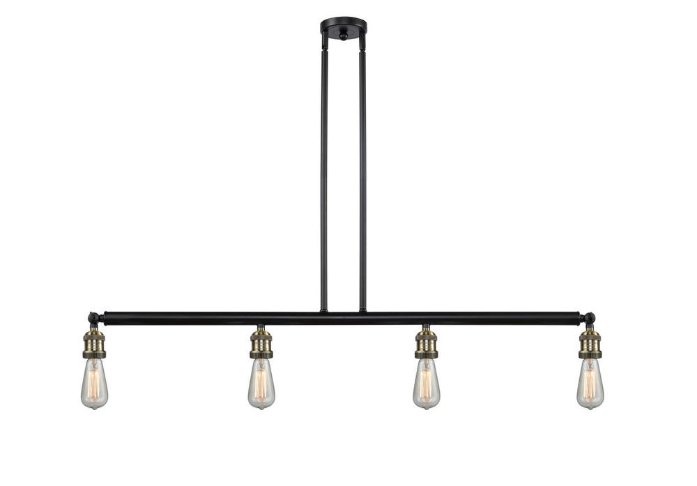 Bare Bulb - 4 Light - 48 inch - Black Antique Brass - Stem Hung - Island Light