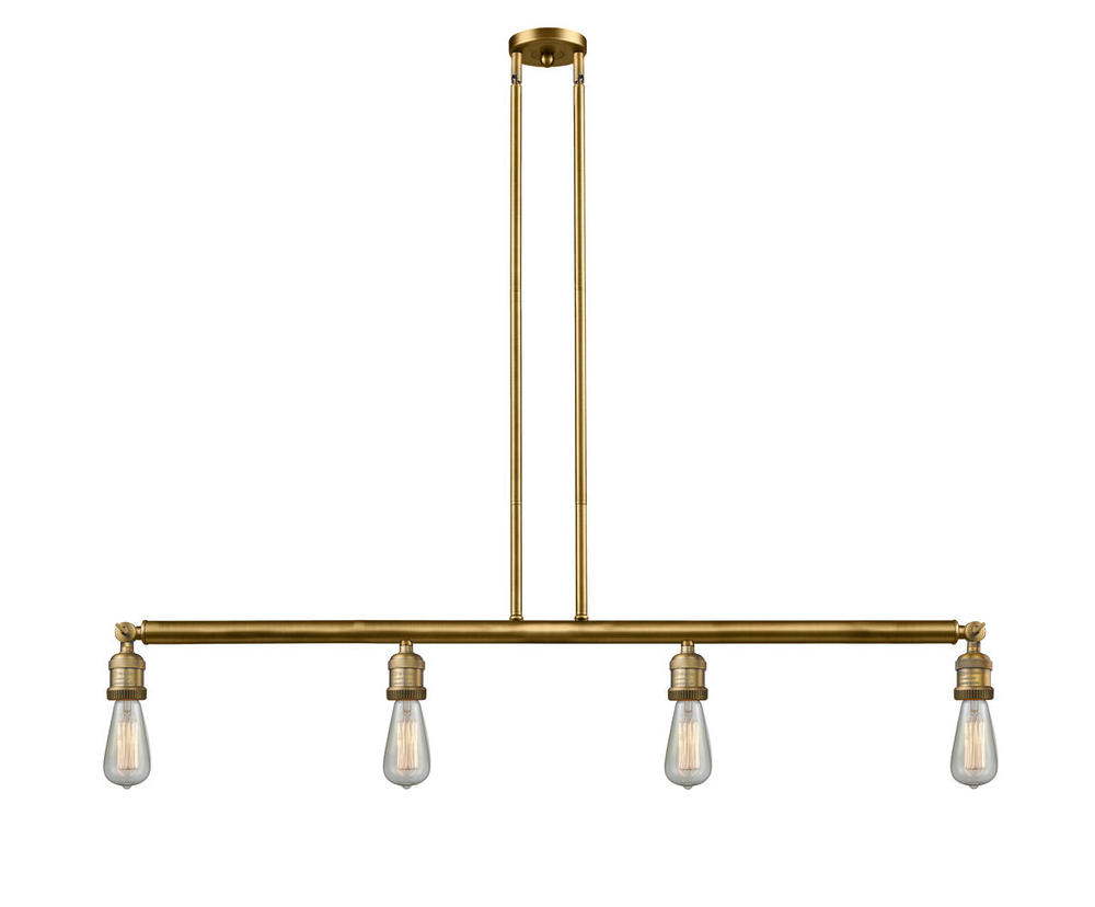 Bare Bulb - 4 Light - 48 inch - Brushed Brass - Stem Hung - Island Light