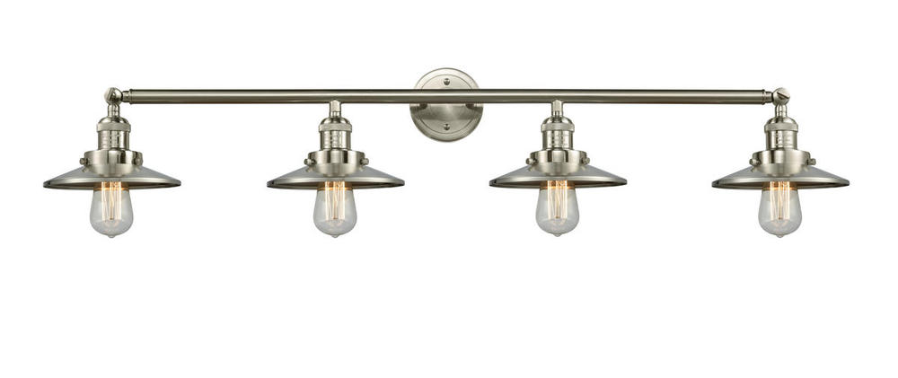 Railroad - 4 Light - 44 inch - Brushed Satin Nickel - Bath Vanity Light