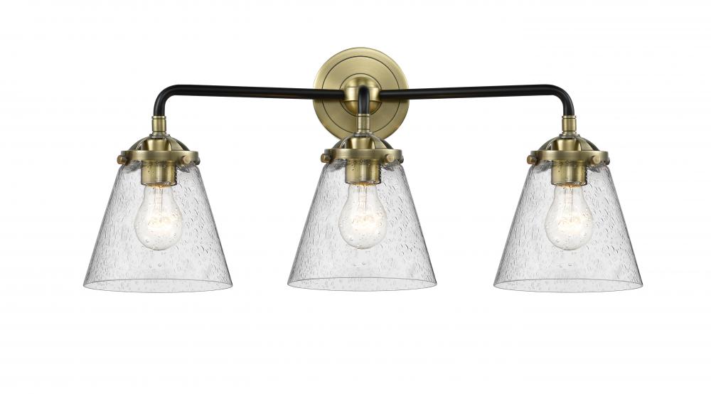 Cone - 3 Light - 24 inch - Black Antique Brass - Bath Vanity Light