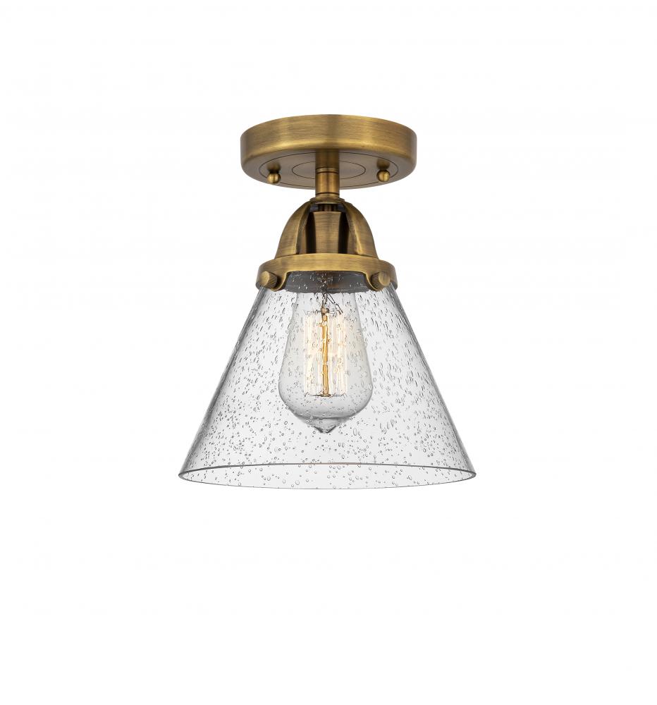 Cone - 1 Light - 8 inch - Brushed Brass - Semi-Flush Mount