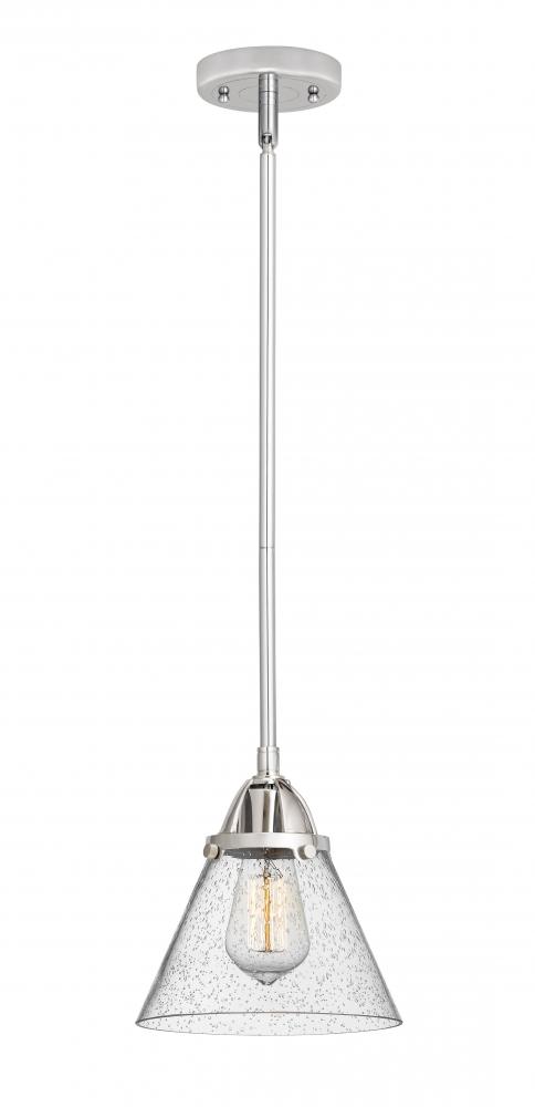 Cone - 1 Light - 8 inch - Polished Chrome - Cord hung - Mini Pendant