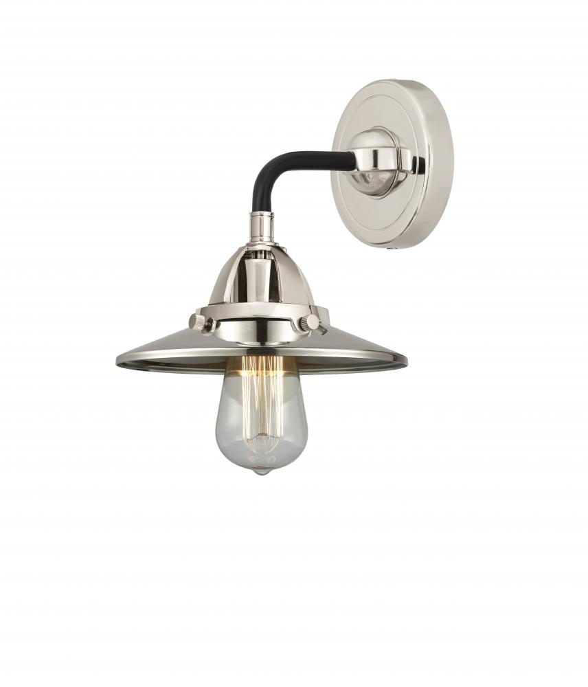 Railroad - 1 Light - 8 inch - Black Polished Nickel - Sconce