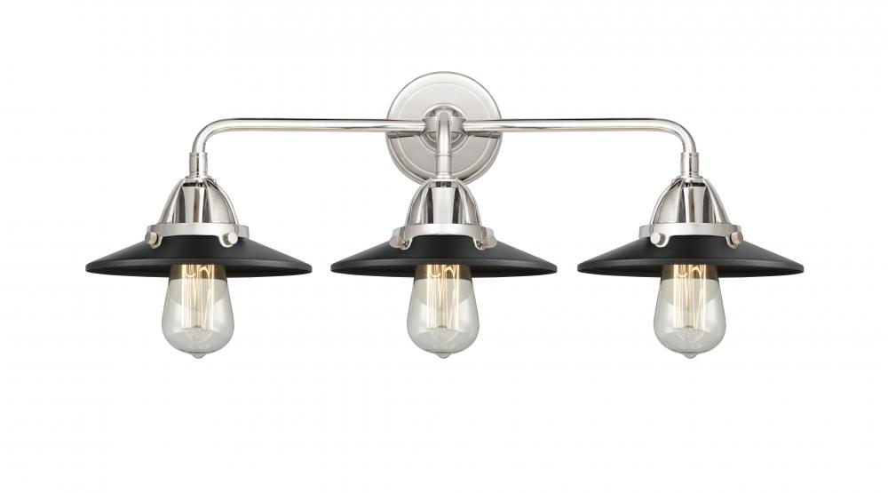 Railroad - 3 Light - 26 inch - Polished Chrome - Bath Vanity Light