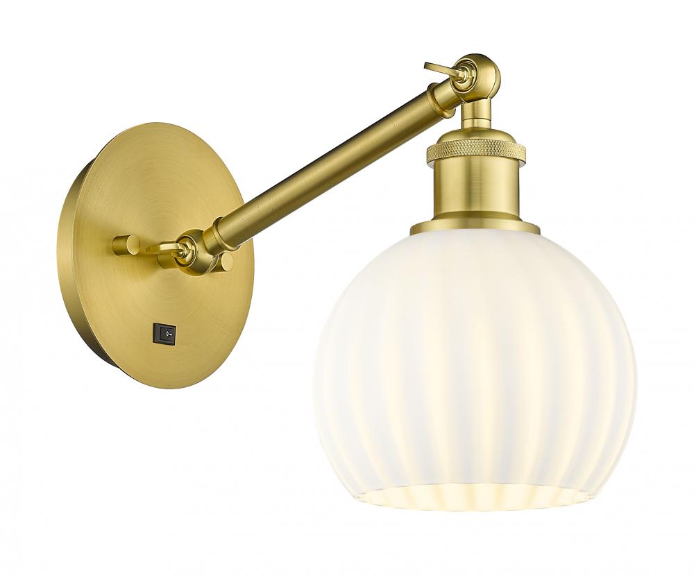 White Venetian - 1 Light - 6 inch - Satin Gold - Sconce