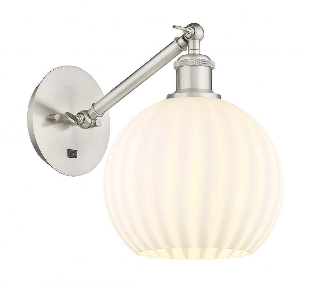 White Venetian - 1 Light - 8 inch - Brushed Satin Nickel - Sconce