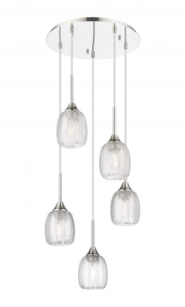 Berkshire - 5 Light - 18 inch - Polished Nickel - Cord Hung - Multi Pendant