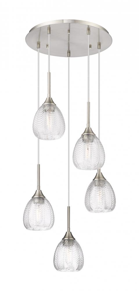 Berkshire - 5 Light - 19 inch - Brushed Satin Nickel - Cord Hung - Multi Pendant