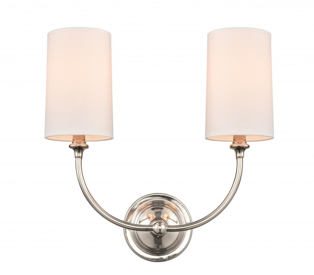 Giselle - 2 Light - 15 inch - Polished Nickel - Sconce