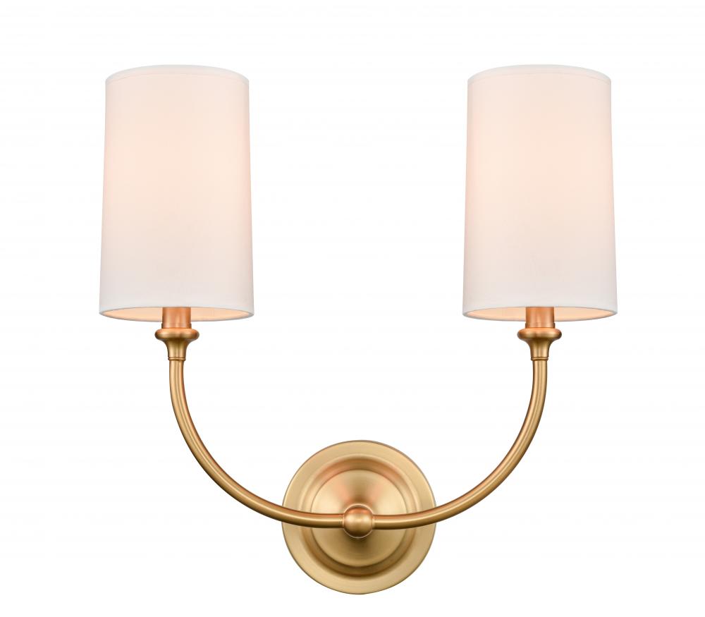 Giselle - 2 Light - 15 inch - Satin Gold - Sconce