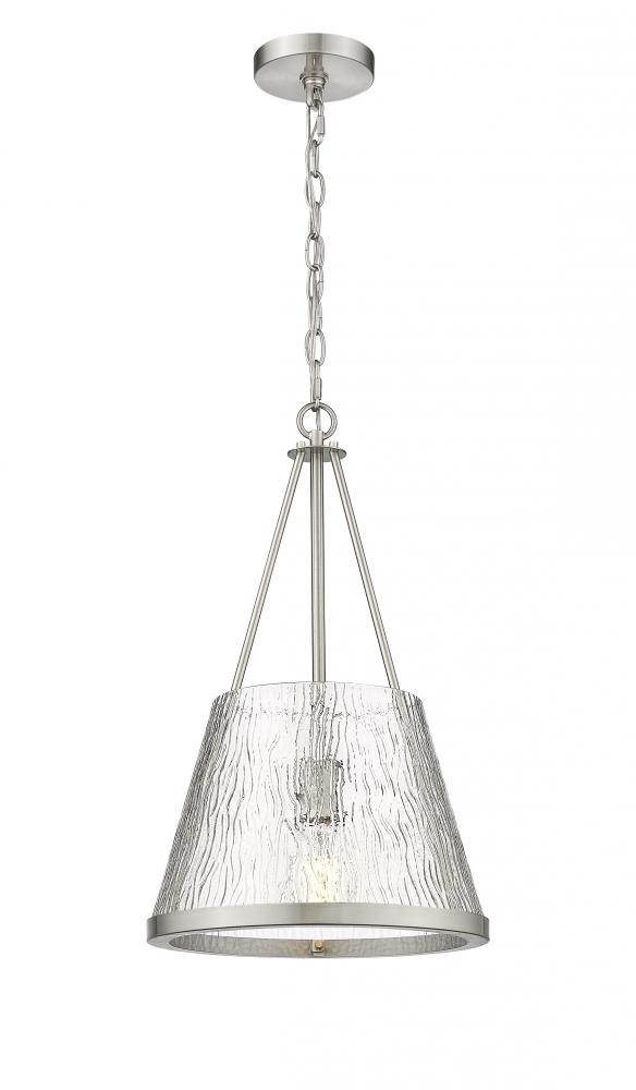 Lux - 1 Light - 12 inch - Brushed Satin Nickel - Chain Hung - Mini Pendant