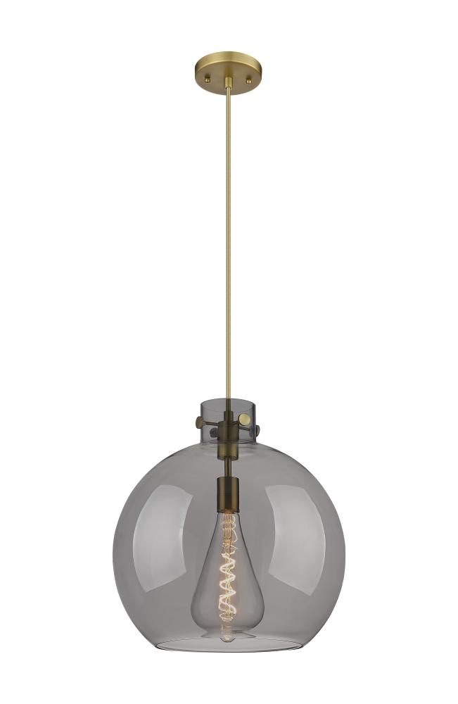 Newton Sphere - 1 Light - 16 inch - Brushed Brass - Cord hung - Pendant