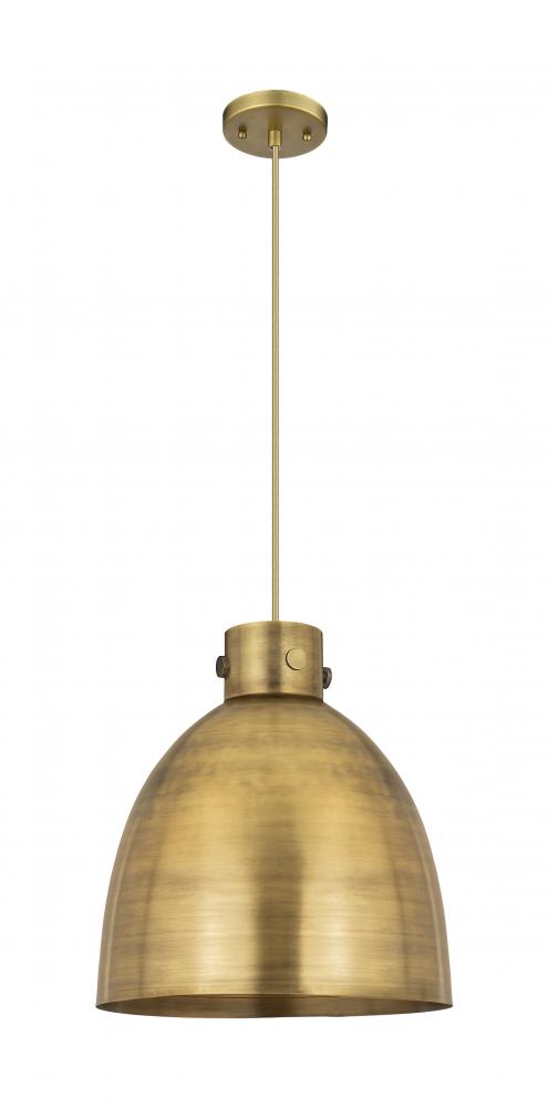 Newton Sphere - 1 Light - 14 inch - Brushed Brass - Cord hung - Pendant