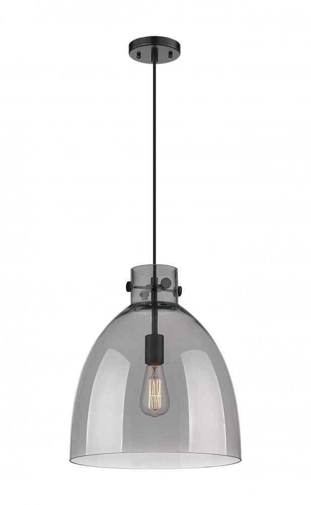 Newton Bell - 1 Light - 14 inch - Matte Black - Cord hung - Pendant