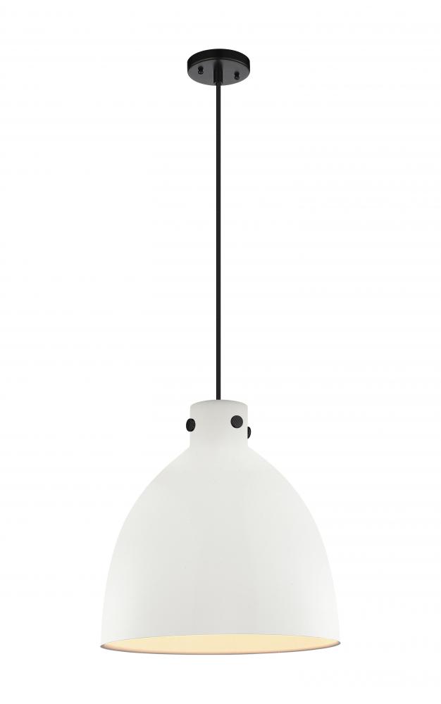 Newton Sphere - 1 Light - 16 inch - Matte Black - Cord hung - Pendant