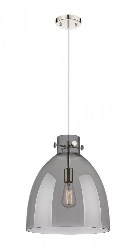 Newton Bell - 1 Light - 14 inch - Polished Nickel - Cord hung - Pendant