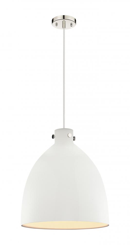 Newton Sphere - 1 Light - 18 inch - Polished Nickel - Cord hung - Pendant