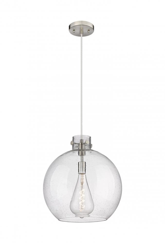 Newton Sphere - 1 Light - 16 inch - Brushed Satin Nickel - Cord hung - Pendant