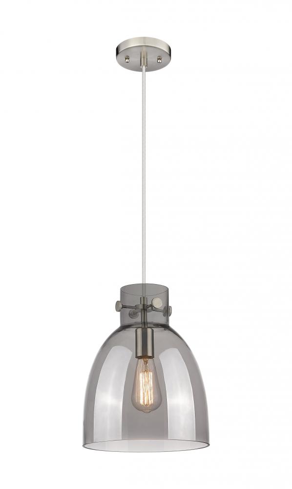 Newton Bell - 1 Light - 10 inch - Satin Nickel - Cord hung - Pendant