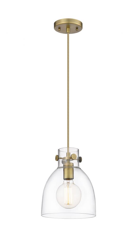 Newton Bell - 1 Light - 8 inch - Brushed Brass - Cord hung - Pendant