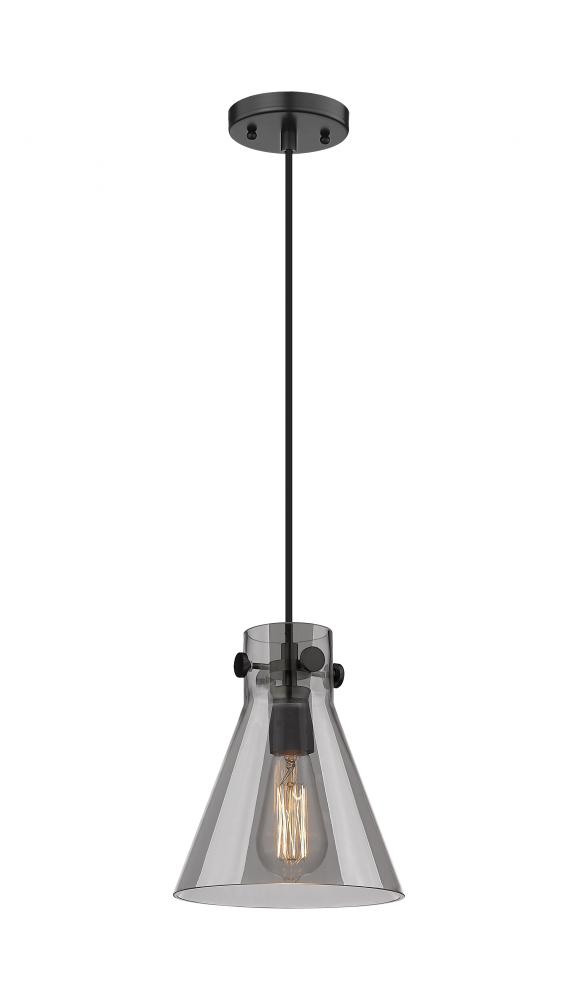 Newton Cone - 1 Light - 8 inch - Matte Black - Cord hung - Pendant