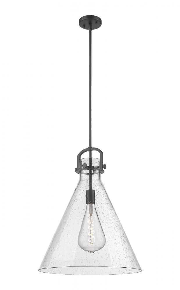 Newton Cone - 1 Light - 18 inch - Matte Black - Pendant