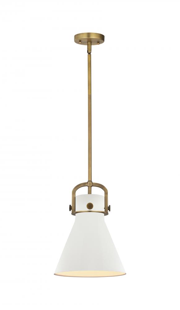 Newton Cone - 1 Light - 10 inch - Brushed Brass - Mini Pendant