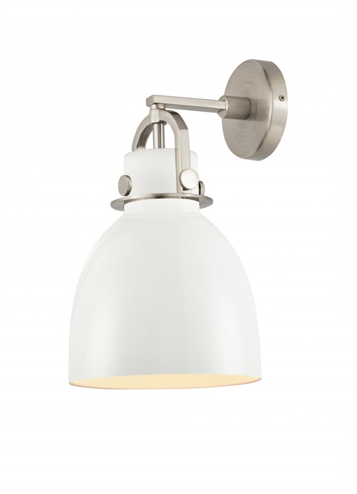 Newton Sphere - 1 Light - 8 inch - Satin Nickel - Sconce