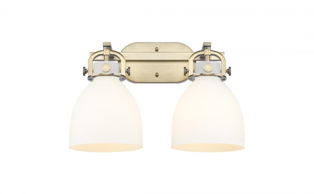 Newton Bell - 2 Light - 17 inch - Brushed Brass - Bath Vanity Light