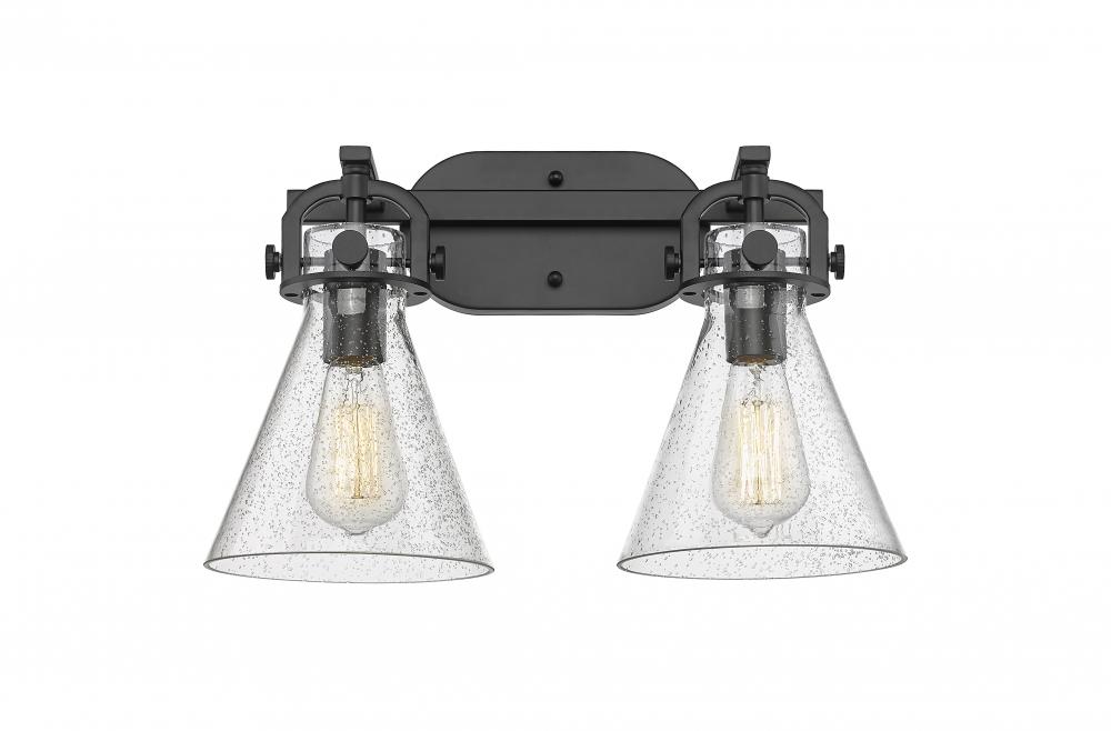 Newton Cone - 2 Light - 17 inch - Matte Black - Bath Vanity Light