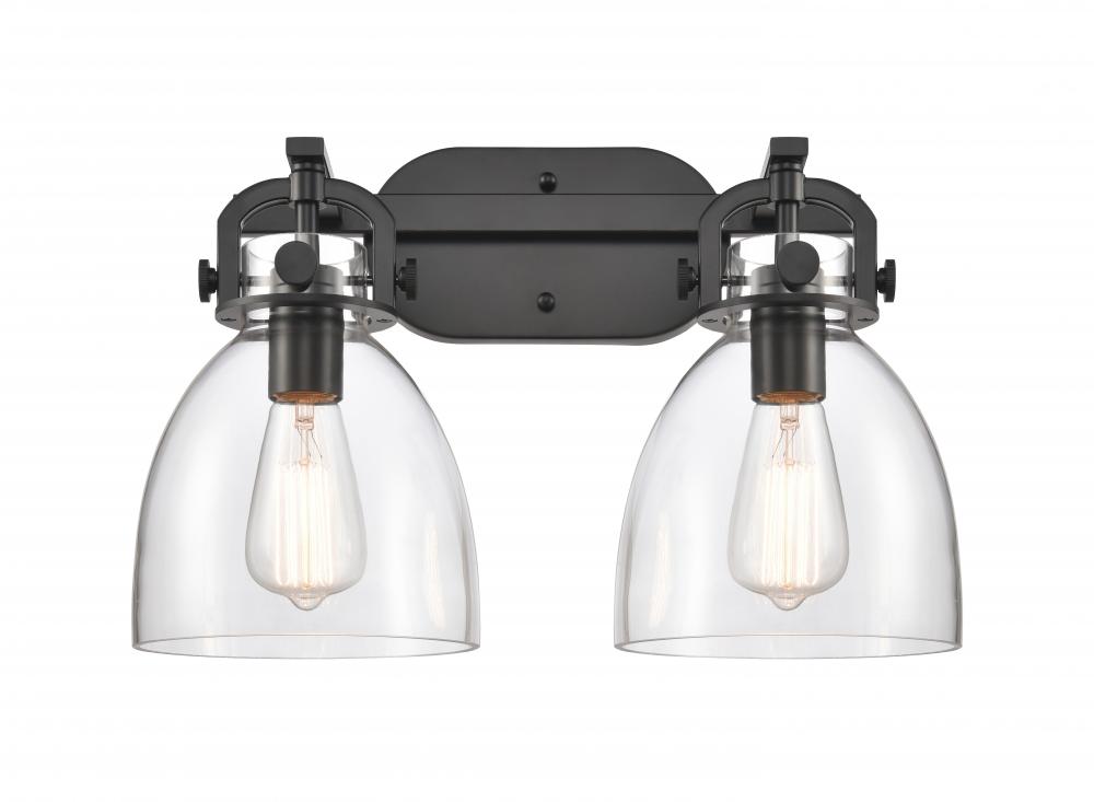 Newton Bell - 2 Light - 17 inch - Matte Black - Bath Vanity Light