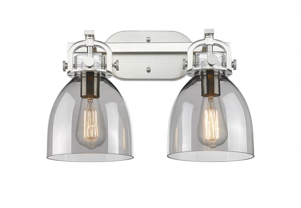 Newton Bell - 2 Light - 17 inch - Satin Nickel - Bath Vanity Light