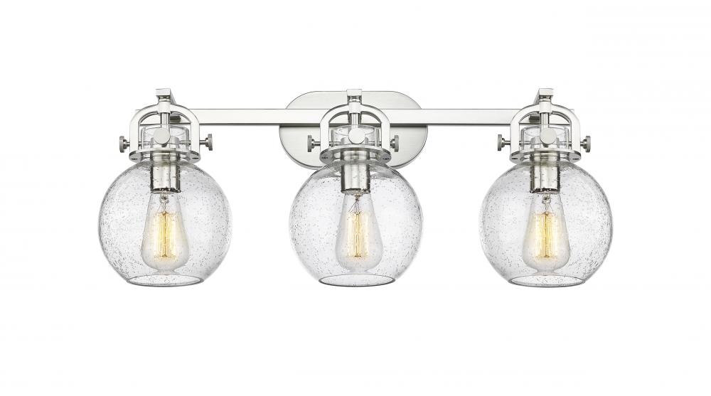 Newton Sphere - 3 Light - 27 inch - Brushed Satin Nickel - Bath Vanity Light