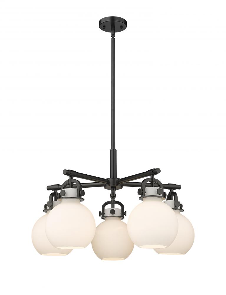 Newton Sphere - 5 Light - 26 inch - Matte Black - Chandelier