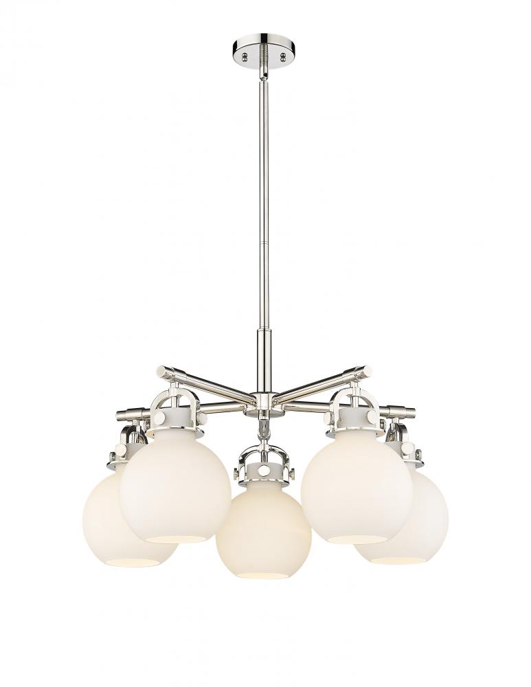 Newton Sphere - 5 Light - 26 inch - Polished Nickel - Chandelier