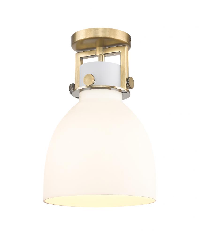 Newton Bell - 1 Light - 8 inch - Brushed Brass - Flush Mount