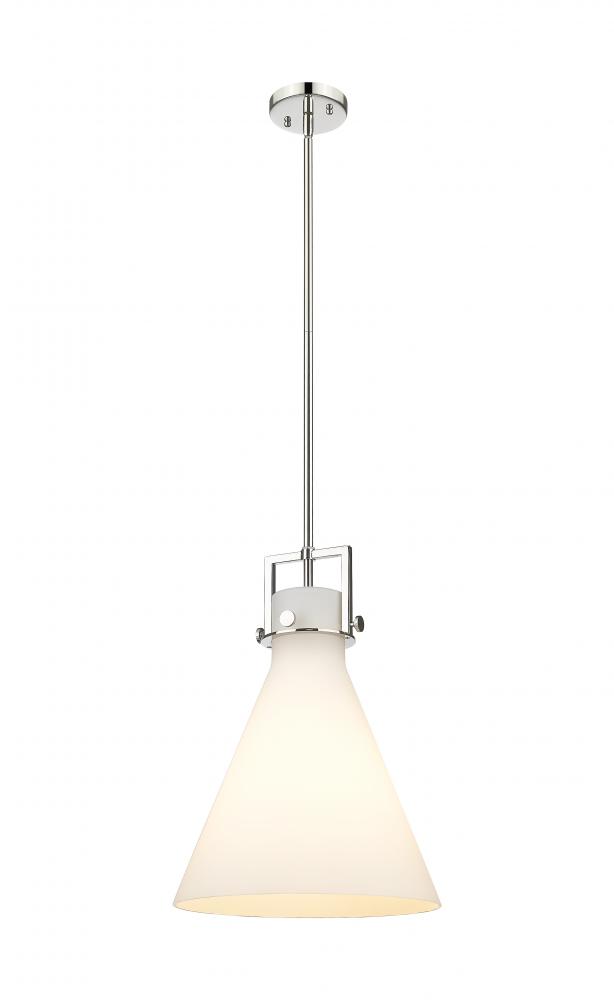 Newton Cone - 1 Light - 14 inch - Polished Nickel - Cord hung - Pendant