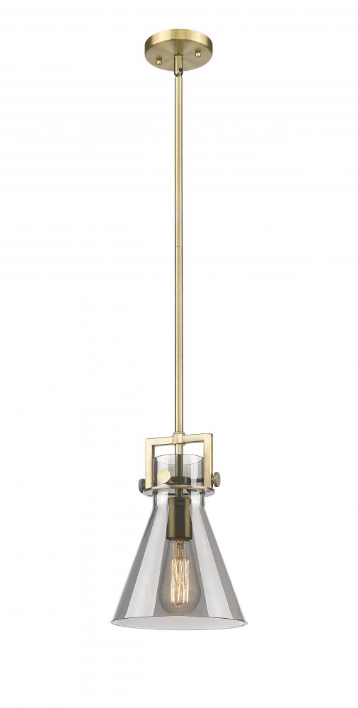 Newton Cone - 1 Light - 8 inch - Brushed Brass - Mini Pendant