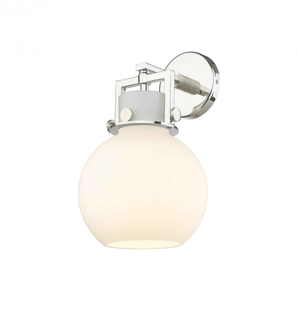 Newton Sphere - 1 Light - 8 inch - Polished Nickel - Sconce