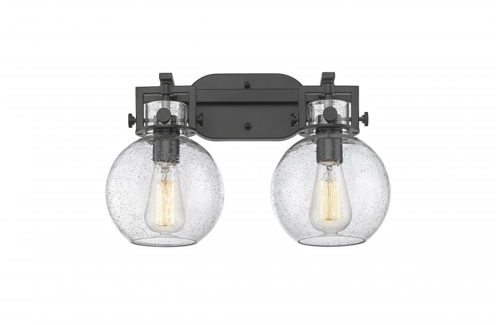 Newton Sphere - 2 Light - 17 inch - Matte Black - Bath Vanity Light