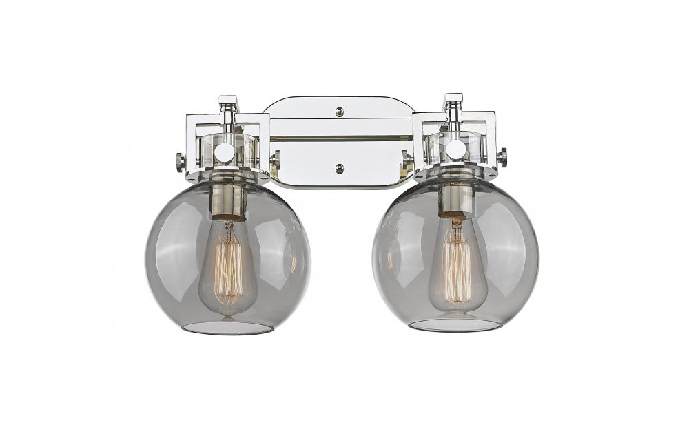 Newton Sphere - 2 Light - 17 inch - Polished Nickel - Bath Vanity Light